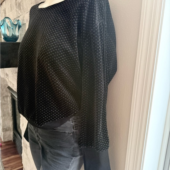 Sonia Rykiel Paris Velvet Dot Boatneck Top – Black Textured Knit | Size M - Picture 3 of 14